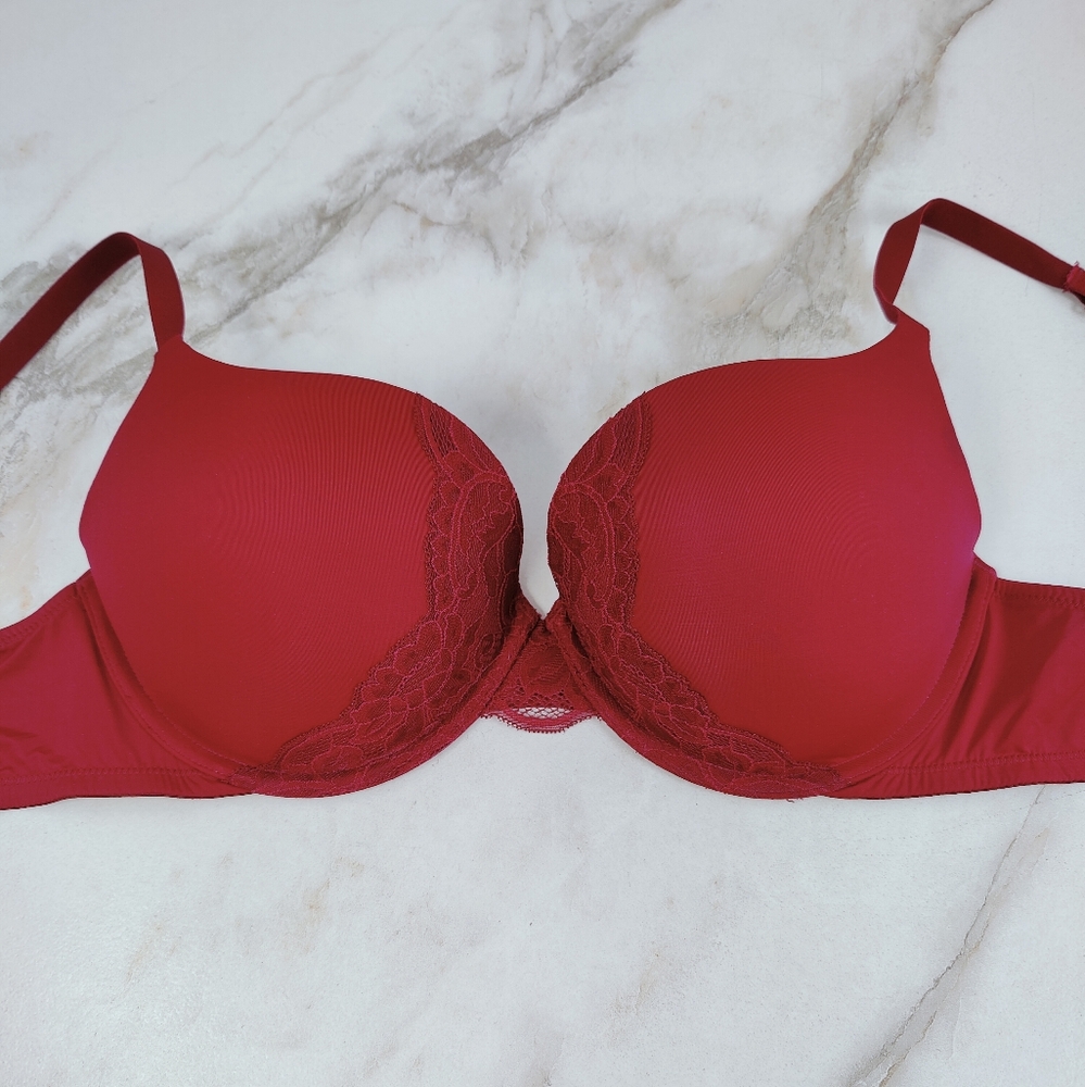 Auden The Radiant Burgundy Lace Push Up Bra, Sz 38C